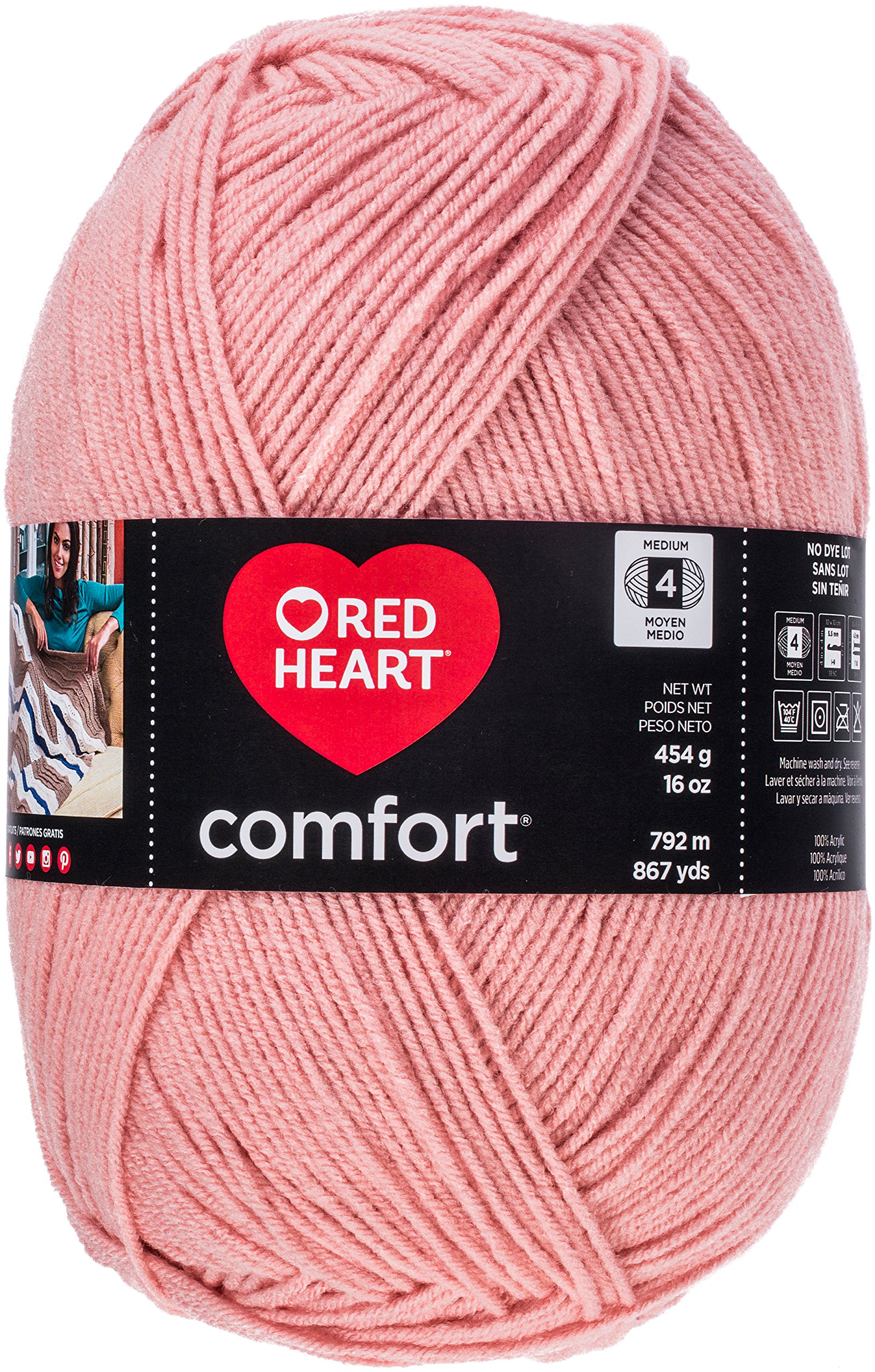 Amazon.com: RED HEART E707D.3205 Comfort Yarn, Petal Pink